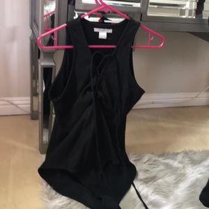 Suede lace up body suit from Urban Outfitters!